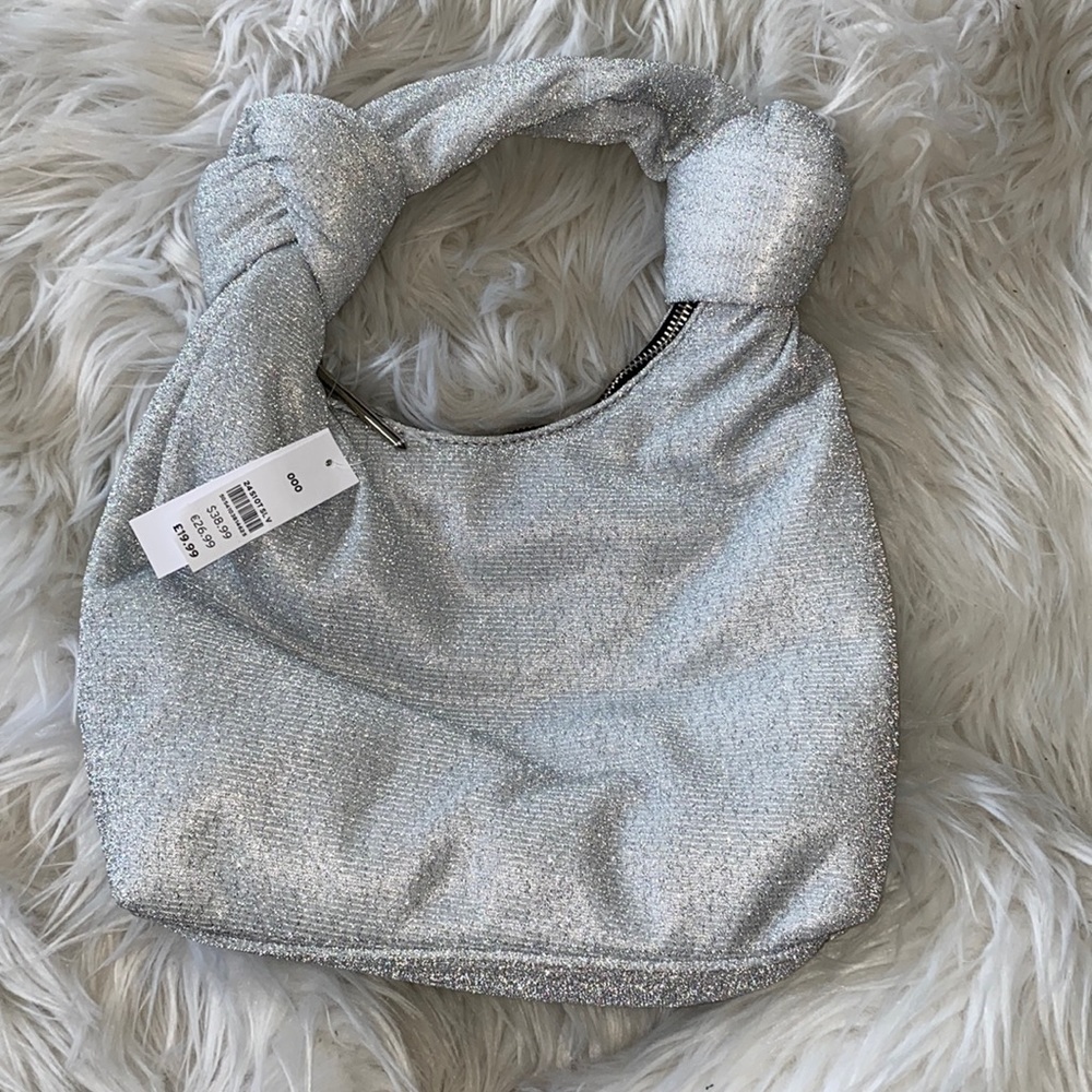 Topshop sparkle silver handbag